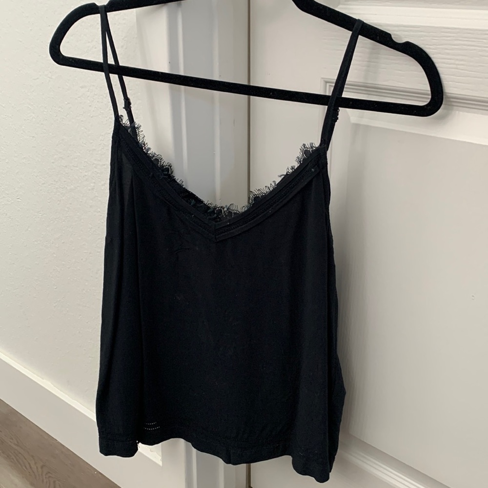Abercrombie A&F black lace top tank - women’s large, spaghetti strap